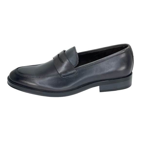 Kenneth Cole Brock Dark Grey Leather Mens Penny Loafers Size 7M - Picture 2 of 10